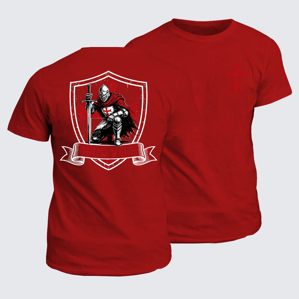 Classic Cotton Tee - Templar Knight Crusader Deus Vult