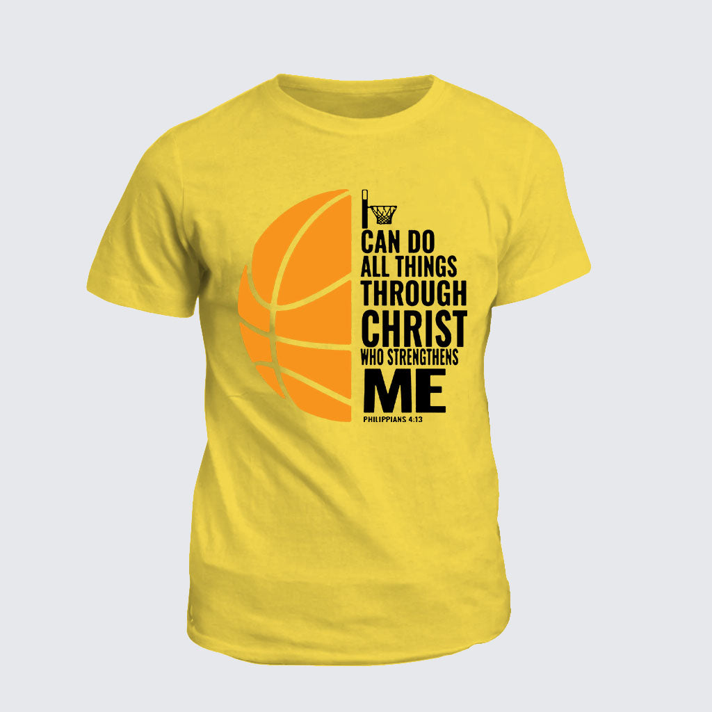 Classic Cotton Tee -  Philippians 4:13 Basketball