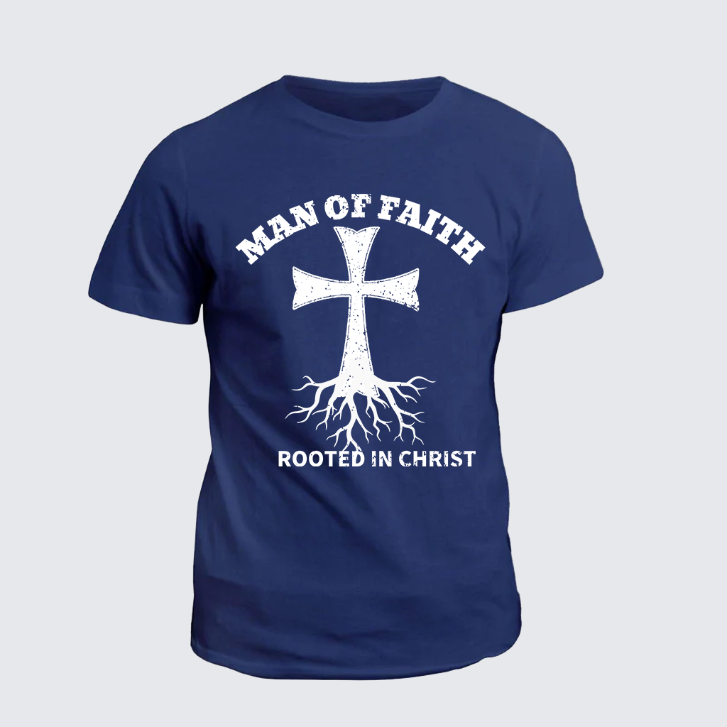 Classic Cotton Tee - Man of Faith Rooted in Christ