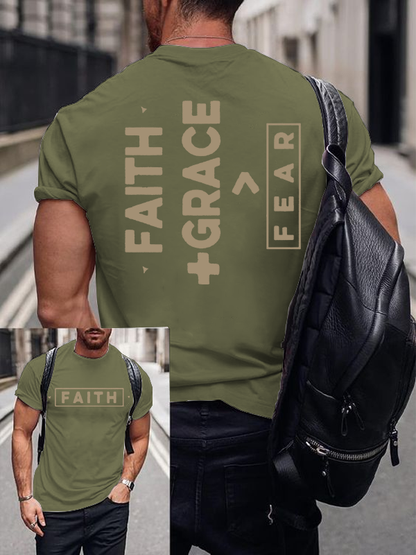 Classic Cotton Tee - Faith + Grace £¾ Fear