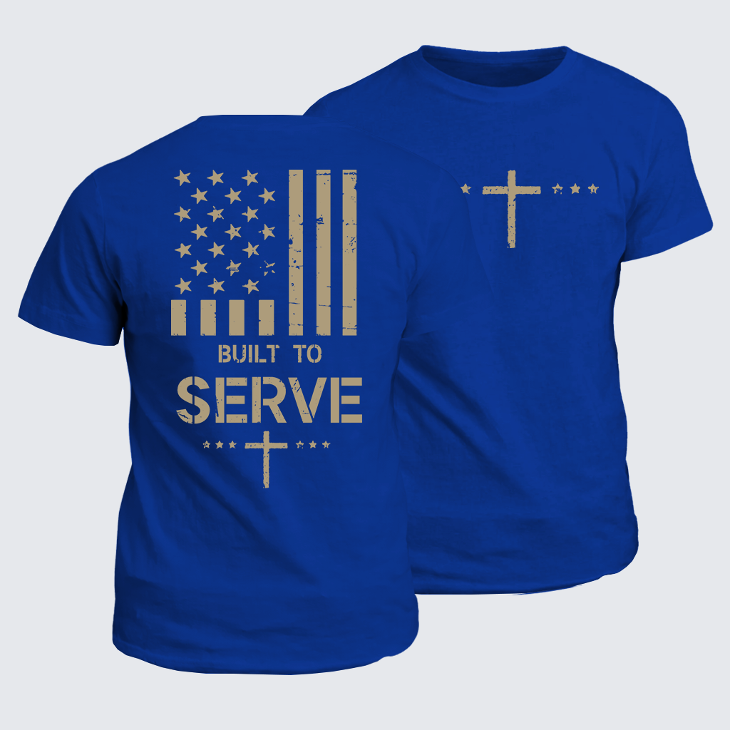 Classic Cotton Tee - Built To Serve Flag Cross