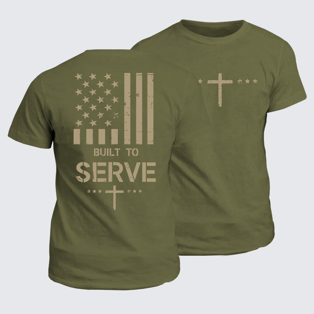 Classic Cotton Tee - Built To Serve Flag Cross