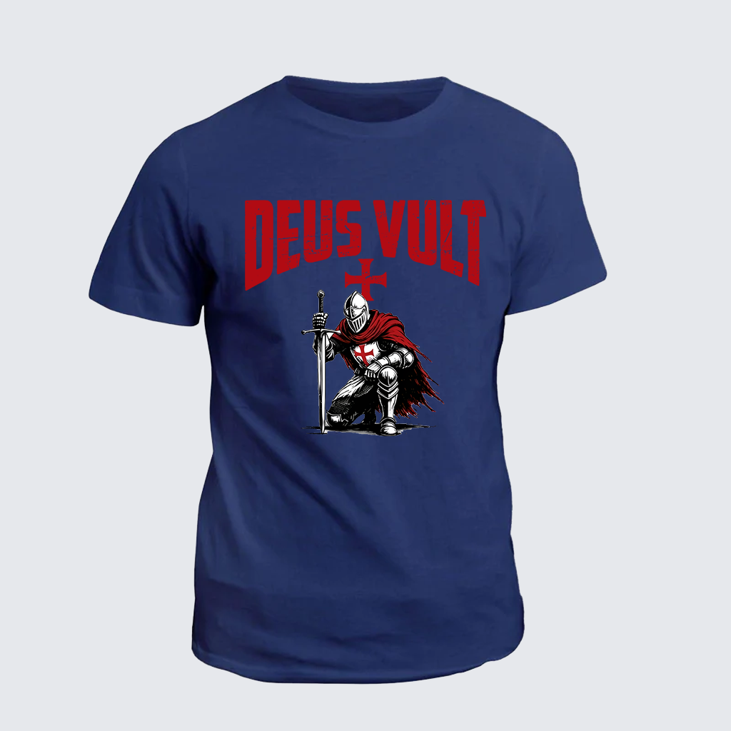 Classic Cotton Tee - Templar Knight Crusader Deus Vult