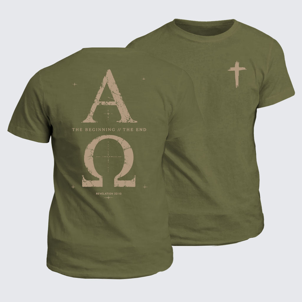 Classic Cotton Tee -  Alpha and the Omega Revelation 22:13