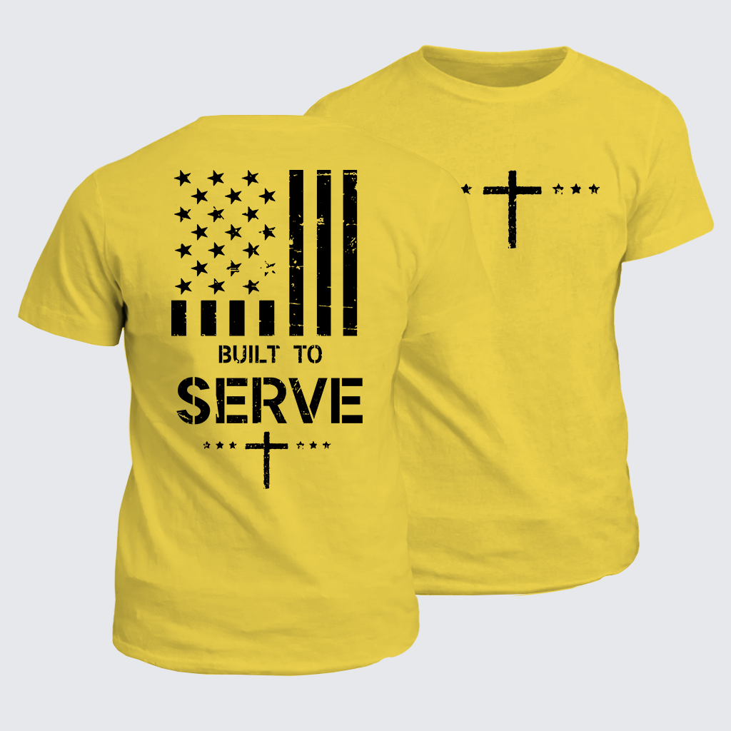 Classic Cotton Tee - Built To Serve Flag Cross