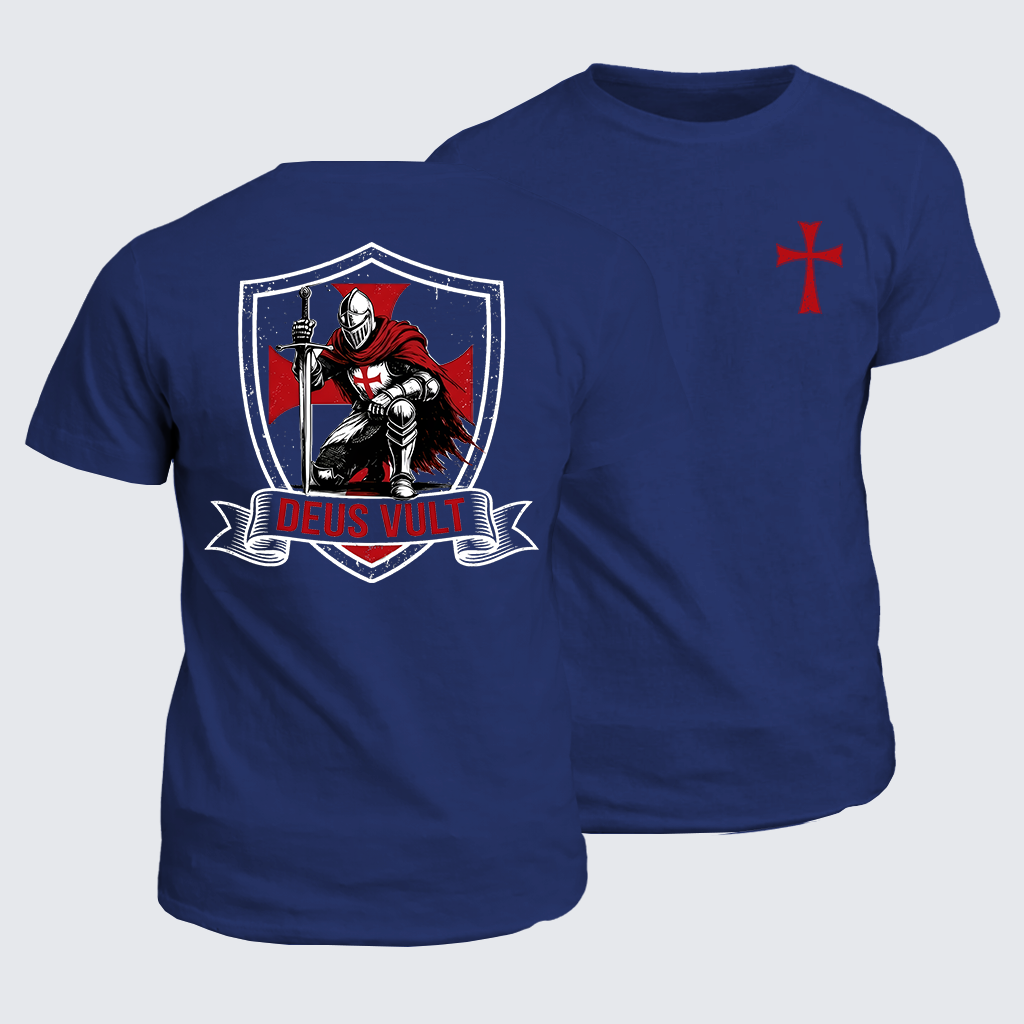 Classic Cotton Tee - Templar Knight Crusader Deus Vult