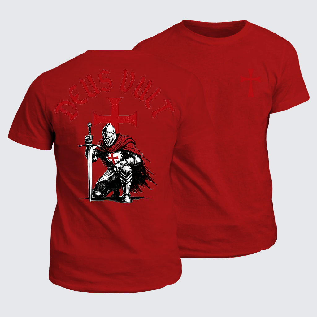 Classic Cotton Tee - Templar Knight Crusader Deus Vult