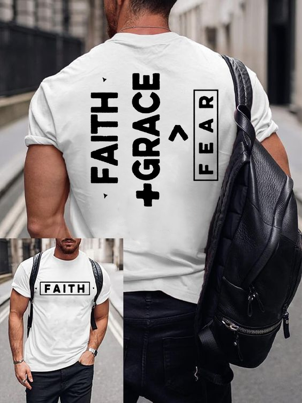 Classic Cotton Tee - Faith + Grace £¾ Fear