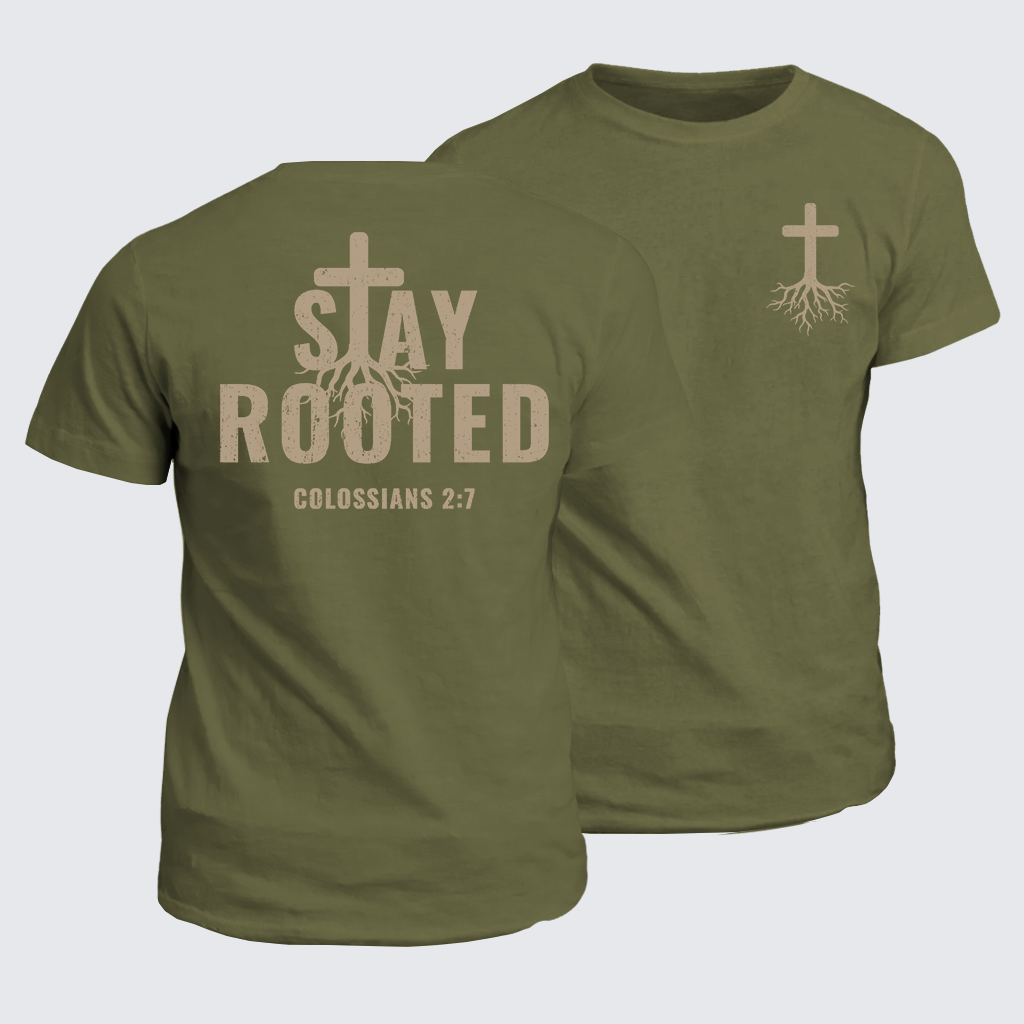 Classic Cotton Tee - Stay Rooted Colossians 2:7