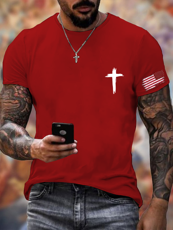Classic Cotton Tee - Men'S Flag Cross