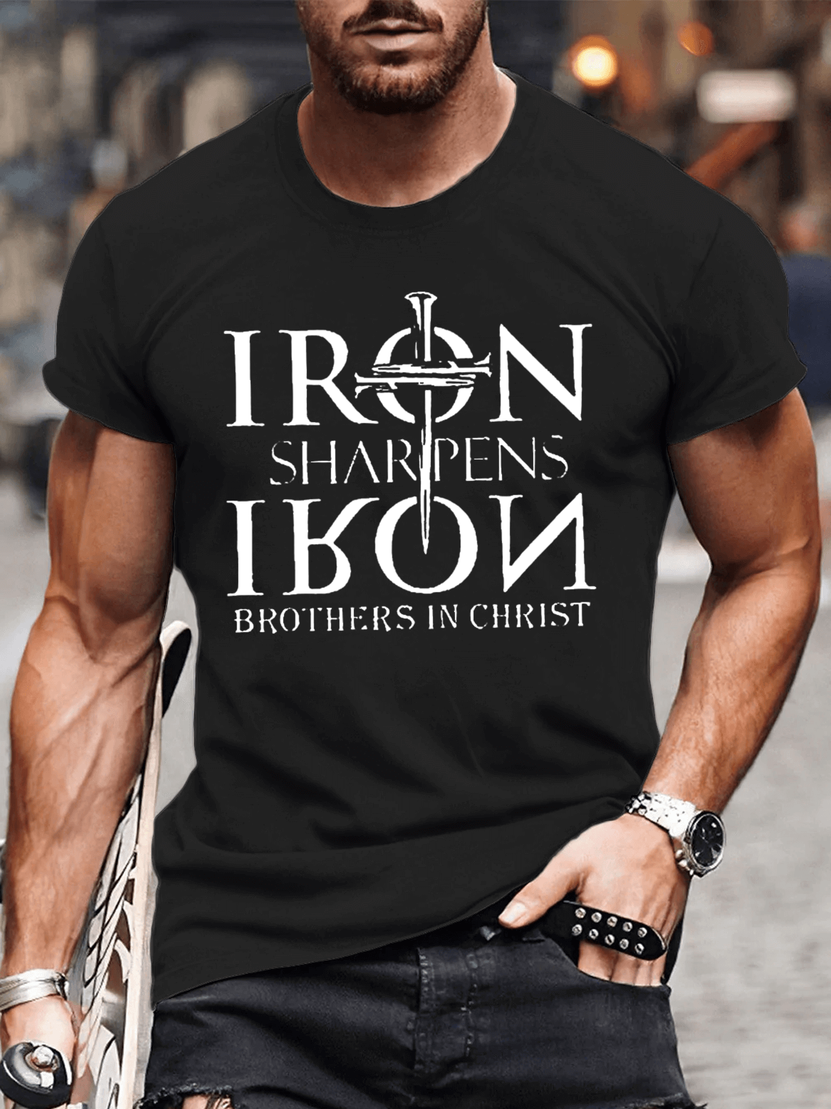 Classic Cotton Tee - Iron Sharpens Iron Brothers in Christ Men's s