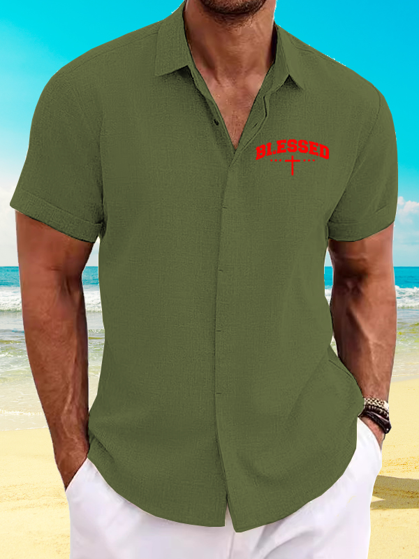 Blessed Cross Christian Short Sleeve Shirt