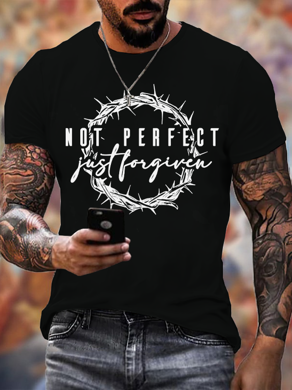 Classic Cotton Tee - Not Perfect Just Forgiven Religious T-shirt