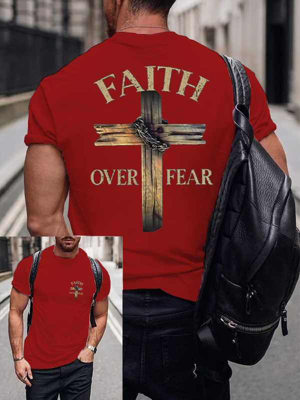 Classic Cotton Tee - Cross Faith Over Fear T-shirt