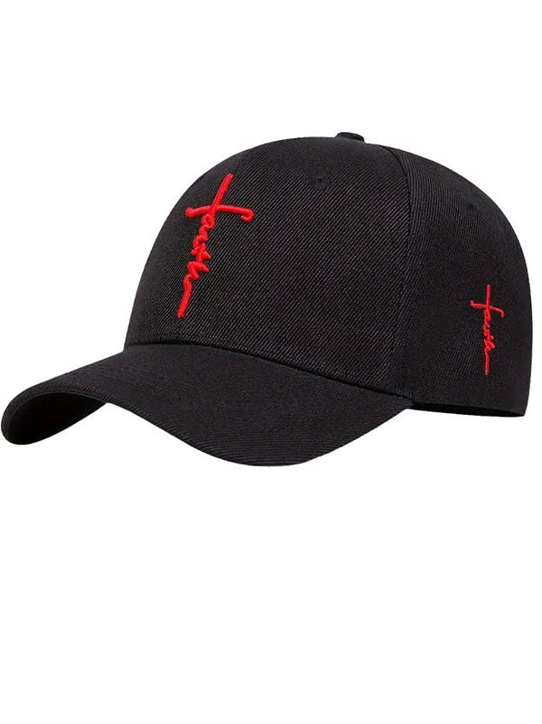 Faith Cross Embroidery Outdoor Casual Baseball Cap