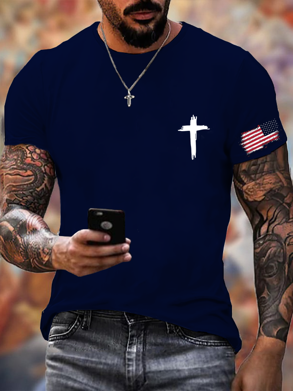 Classic Cotton Tee - Men'S Flag Cross