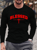 Blessed Cross Christian Cotton Long Sleeve T-Shirt