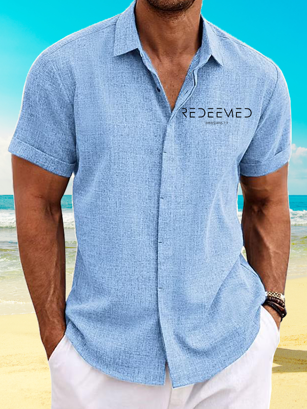 Redeemed Ephesians 1:7 Christian Short Sleeve Shirt
