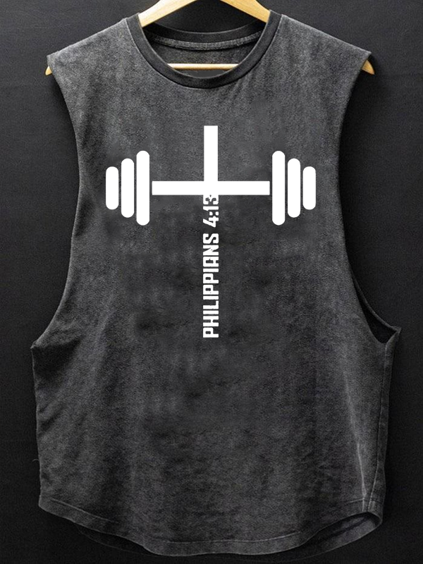 Fitness Philippians 4:13 Christian Washed Tank