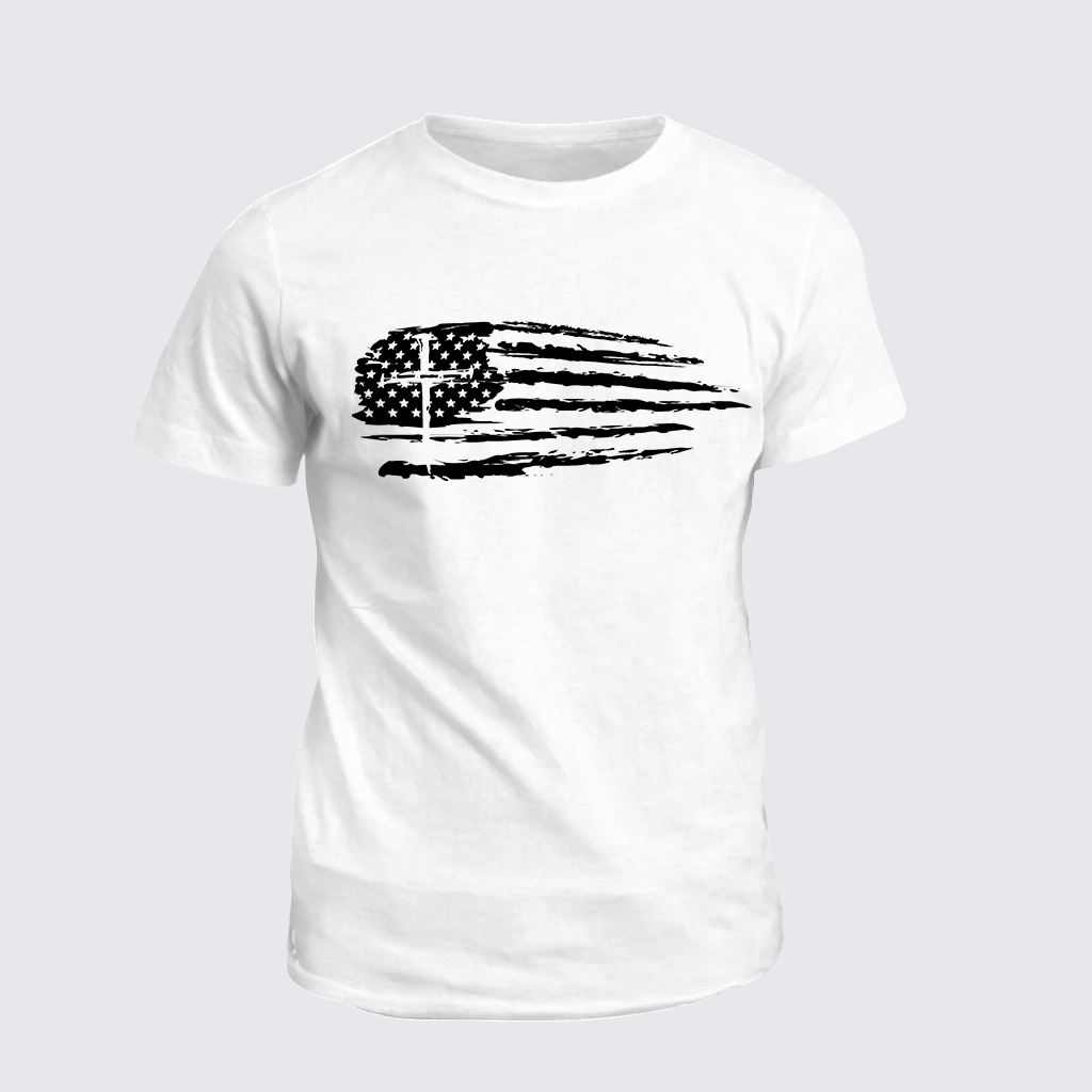 Classic Cotton Tee - Tattered Flag Cross