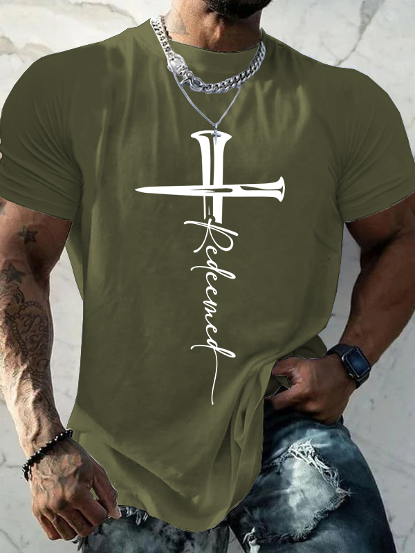 Classic Cotton Tee - Cross Redeemed  Cotton T-shirt