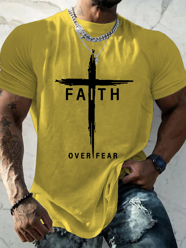 Classic Cotton Tee - Faith Over Fear  Cross