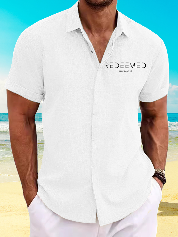 Redeemed Ephesians 1:7 Christian Short Sleeve Shirt