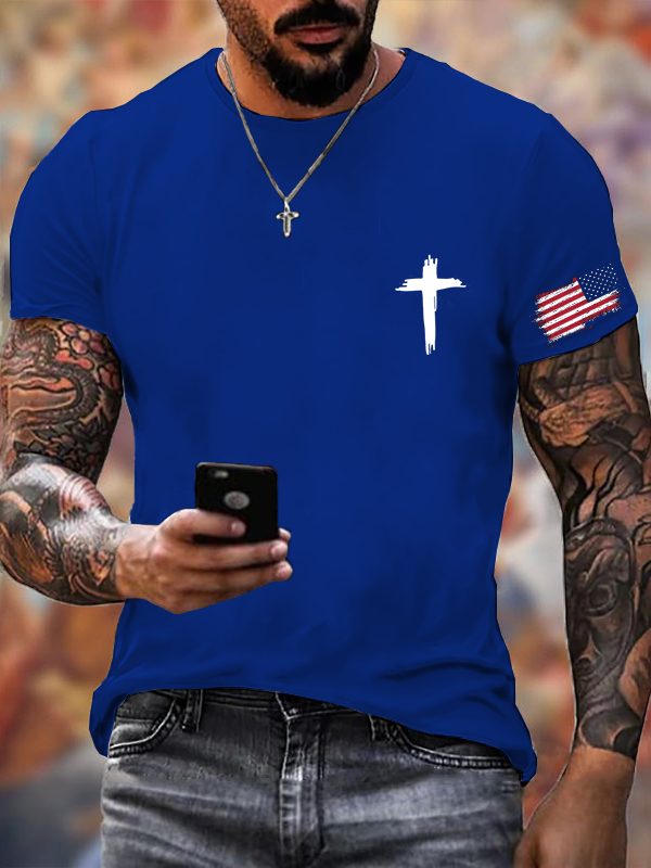 Classic Cotton Tee - Men'S Flag Cross
