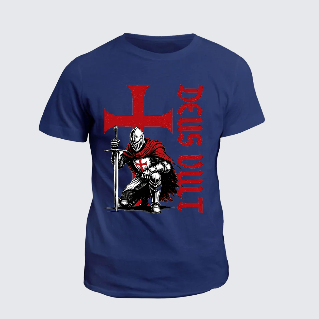 Classic Cotton Tee - Templar Knight Crusader Deus Vult