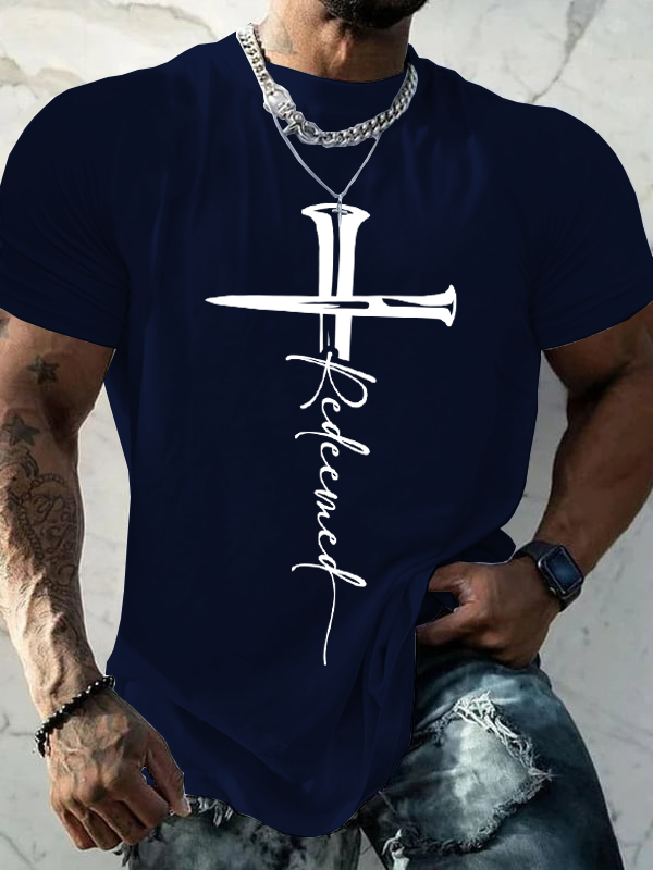 Classic Cotton Tee - Cross Redeemed  Cotton T-shirt