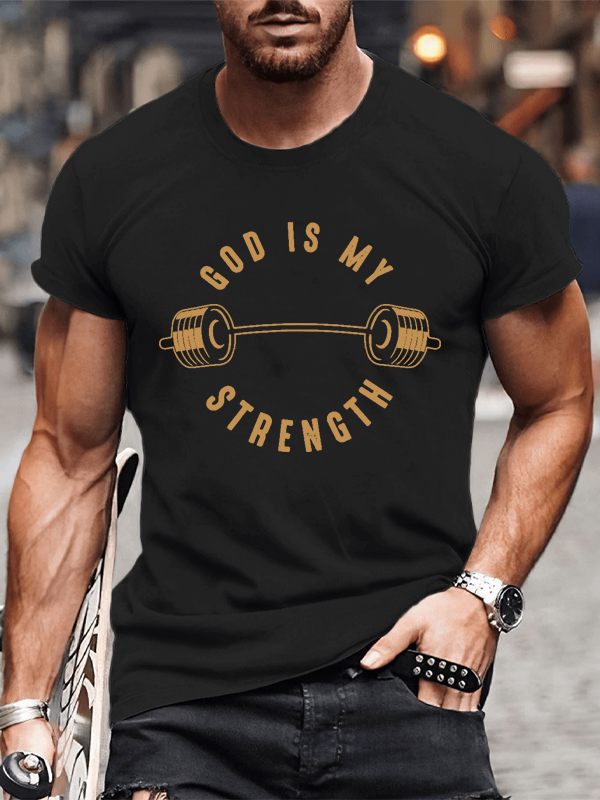 Classic Cotton Tee - God Is My Strength Men's T-shirts